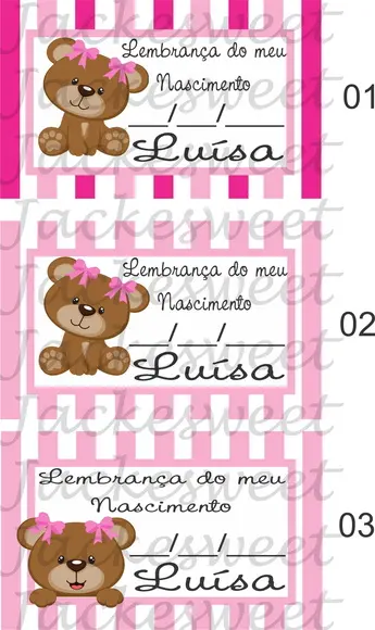 Tag Listrado Rosa Ursinha