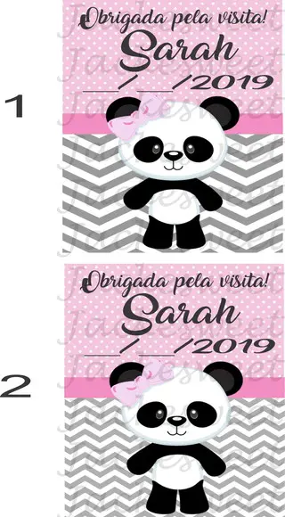 Tag Panda Cinza e Rosa 02