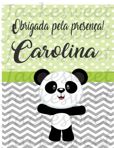 Tag Panda Cinza e verde