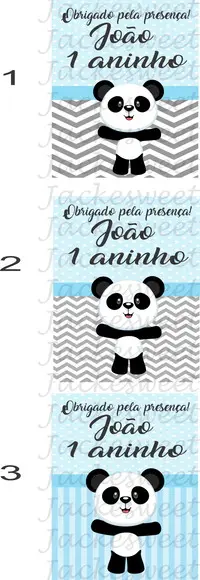 Tag Panda Cinza e Azul
