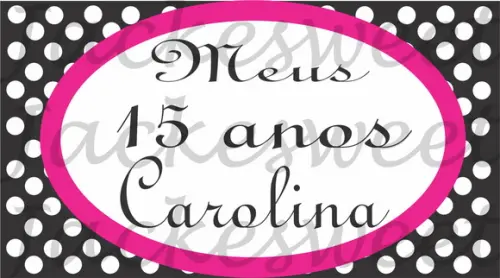 Tag Pink e Preto Poá