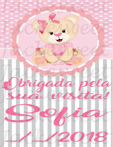 TAG URSINHA ROSA E CINZA