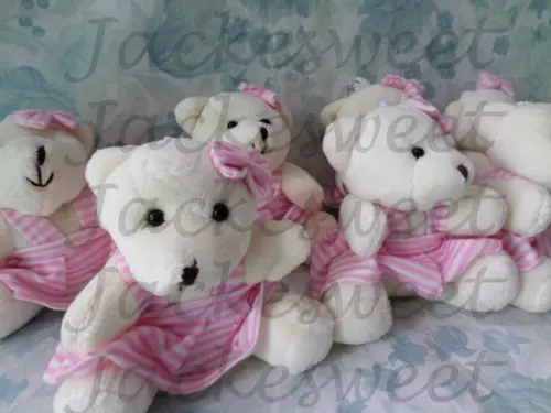 Ursinha Creme coleção listras Rosas