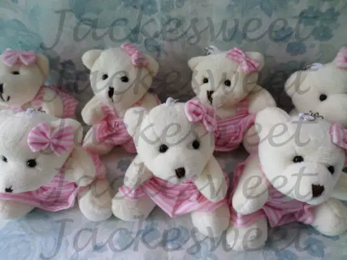 Ursinha Creme coleção listras Rosas