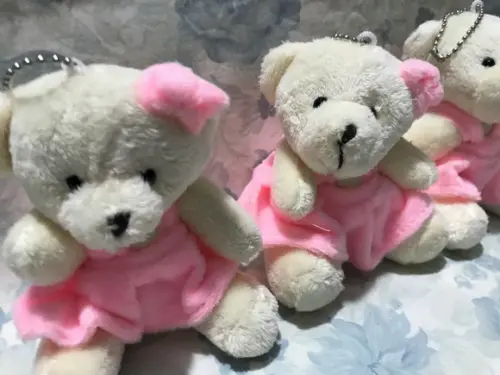 Ursinha Vestido Plush Rosa 20unid
