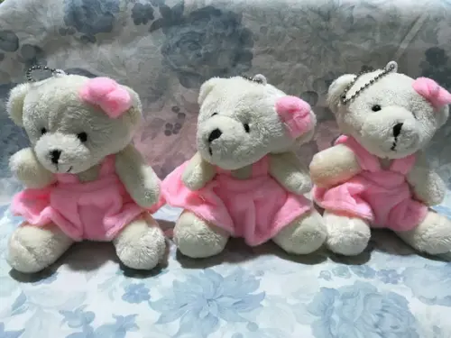 Ursinha Vestido Plush Rosa 20unid