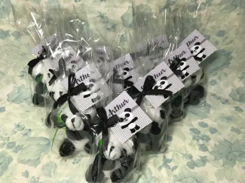 Ursinho Panda cinza com preto