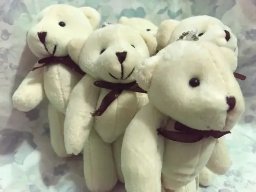 Urso Articulado 13 cm Creme 15unid
