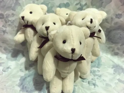 Urso Articulado 13 cm Creme 15unid