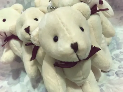 Urso Articulado 13 cm Creme 15unid