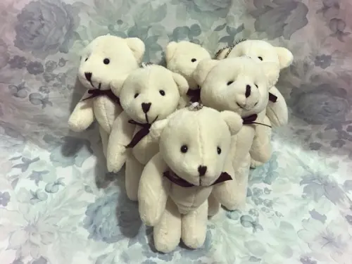 Urso Articulado 13 cm Creme 15unid