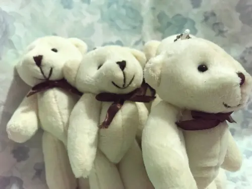 Urso Articulado 13 cm Creme 15unid