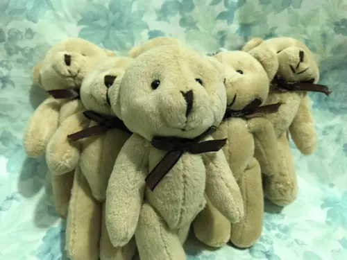Urso Articulado 13 cm Marrom Claro 26unid