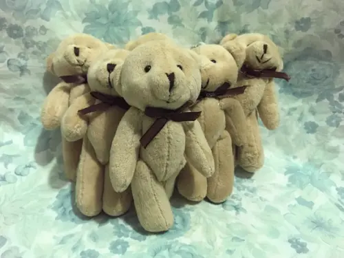 Urso Articulado 13 cm Marrom Claro 26unid