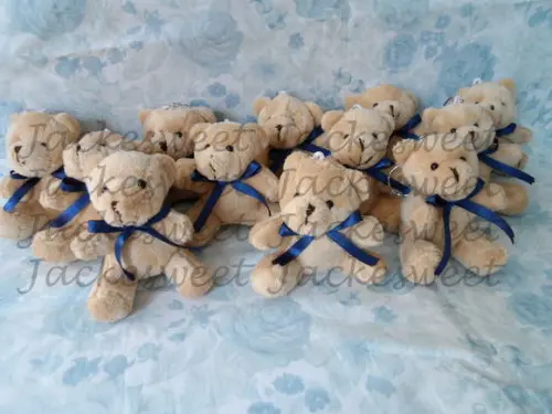 Urso Bege Gravata Azul Marinho 40