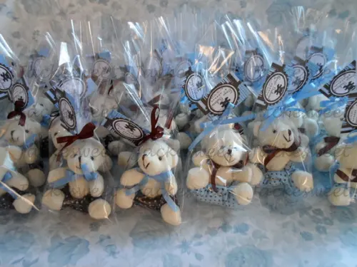 URSO CREME COLEÇÃO AZUL E MARROM