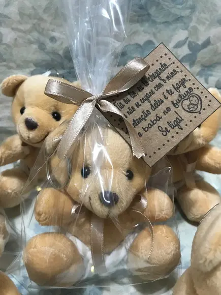 Urso Creme Gravata e Fralda Bege Lt 15unid