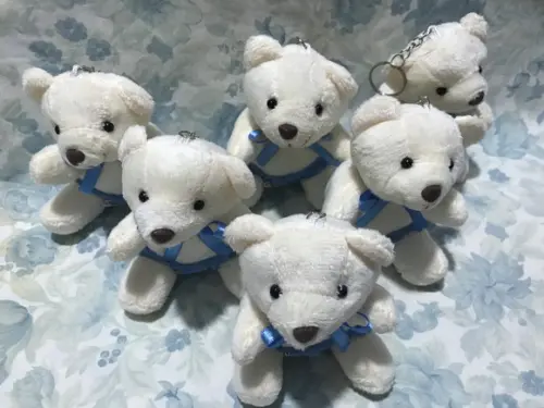 Urso Creme Gravata e Fralda Azul 40 Unid
