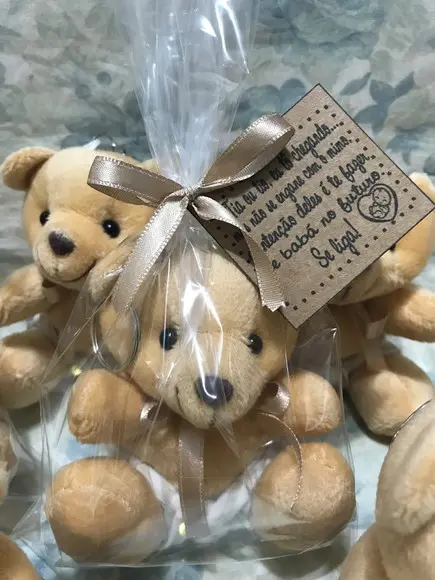 Urso Creme Gravata e Fralda Bege Lt 20unid