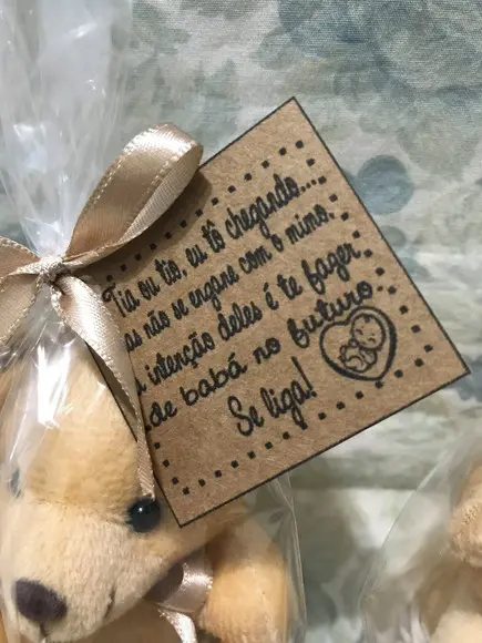 Urso Creme Gravata e Fralda Bege Lt 20unid