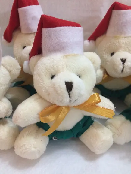 Urso Natalino 9cm Creme