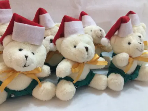 Urso Natalino 9cm Creme
