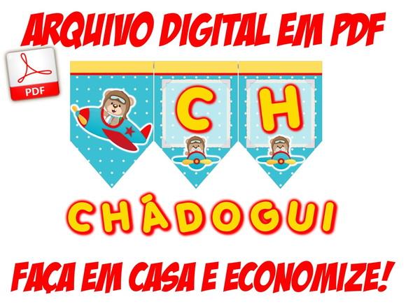 Arte Digital-bandeirola Urso Aviador 1