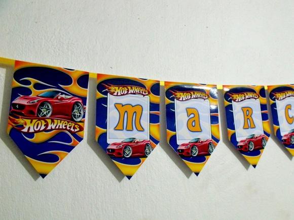 Bandeirola festa Hot Wheels