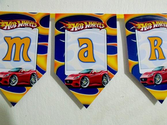 Bandeirola festa Hot Wheels