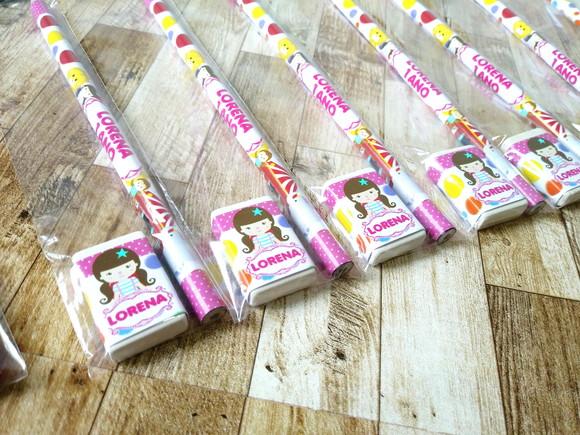Lembrança de Aniversário Kit Escolar Circo Menina Palhacinha
