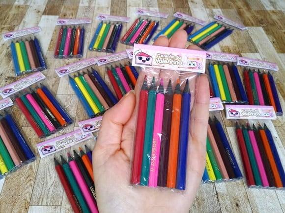 Lembrança de Aniversário Mini Lápis de Cor Confeitaria Cute