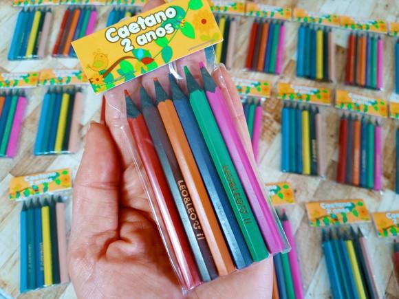 Lembrança de Aniversário Mini Lápis de Cor Passarinhos