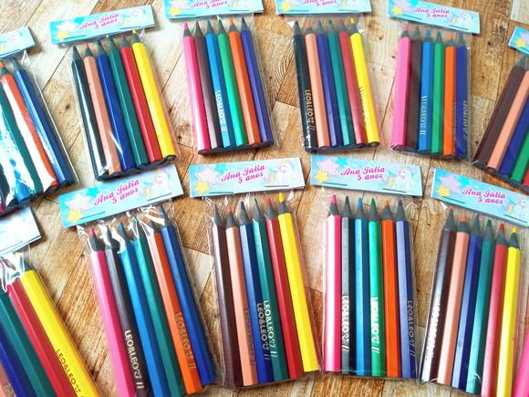 Lembrança de Aniversário Mini Lápis de Cor Unicórnio M2