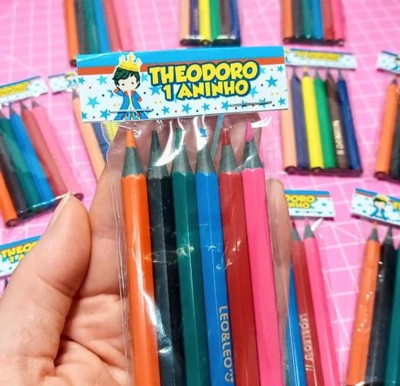 Lembrança de Aniversário Mini Lápis de Cor Realeza
