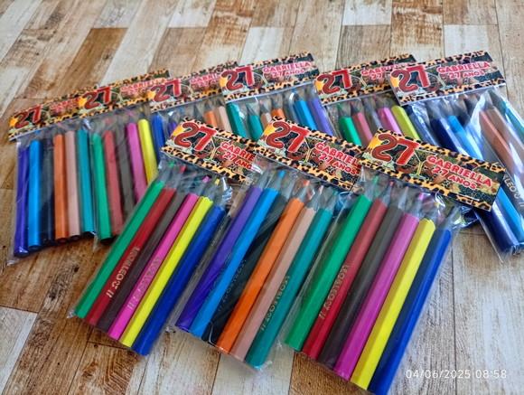 Lembrança de Evento Mini Lápis de Cor Tema Onça Wild Party