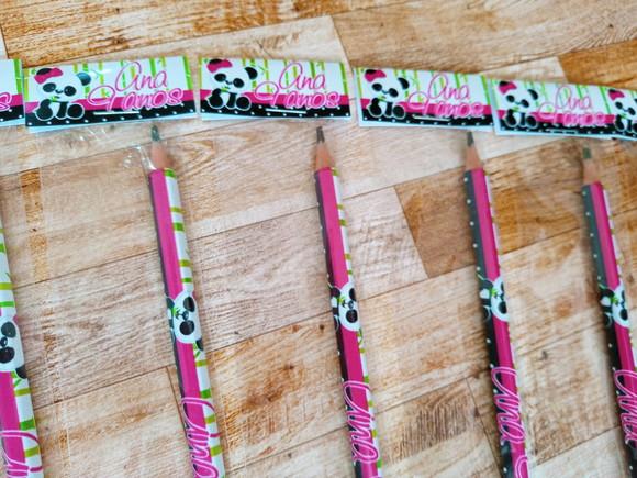 Lembrança de Festa Kit Lápis e Borracha Panda Pandinha M1