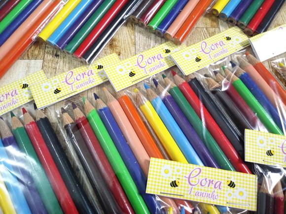 Lembrança Mini Lápis de Cor Abelha Abelhinha Bee