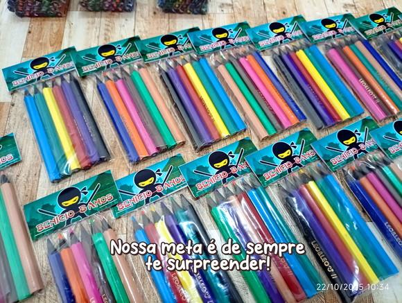 Lembrancinha Mini Lápis de Cor Ninja