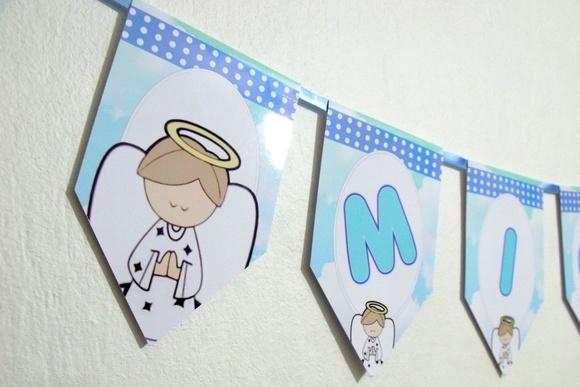 Bandeirolas tema Anjo batizado M1