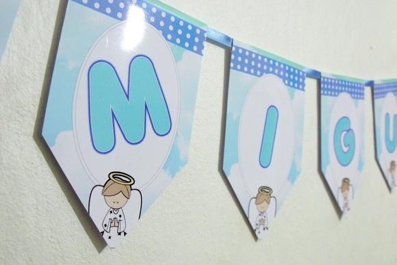 Bandeirolas tema Anjo batizado M1