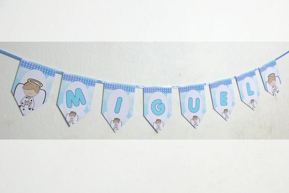 Bandeirolas tema Anjo batizado M1