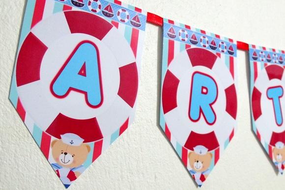 Bandeirolas festa Urso Marinheiro M1