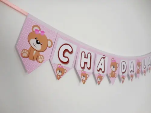 14 Bandeirolas tema Ursa Rosa