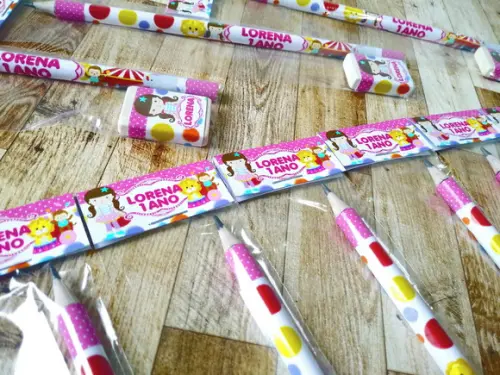 Lembrança de Aniversário Kit Escolar Circo Menina Palhacinha