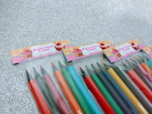 Lembrança de Aniversário Mini Lápis de Cor Cupcake