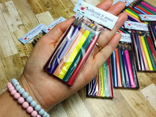 Lembrança de Aniversário Mini Lápis de Cor Unicórnio M1