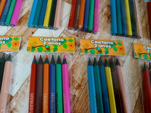 Lembrança de Aniversário Mini Lápis de Cor Passarinhos