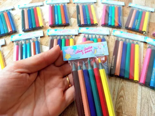 Lembrança de Aniversário Mini Lápis de Cor Unicórnio M2