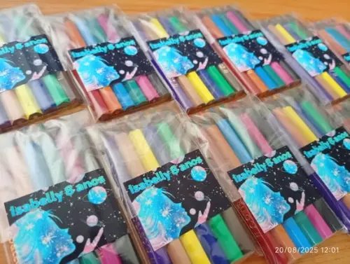 Lembrança de Evento Mini Lápis de Cor Cosmico Galaxia