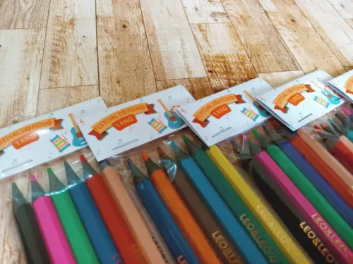 Lembrança de Evento Mini Lápis de Cor Tema Música